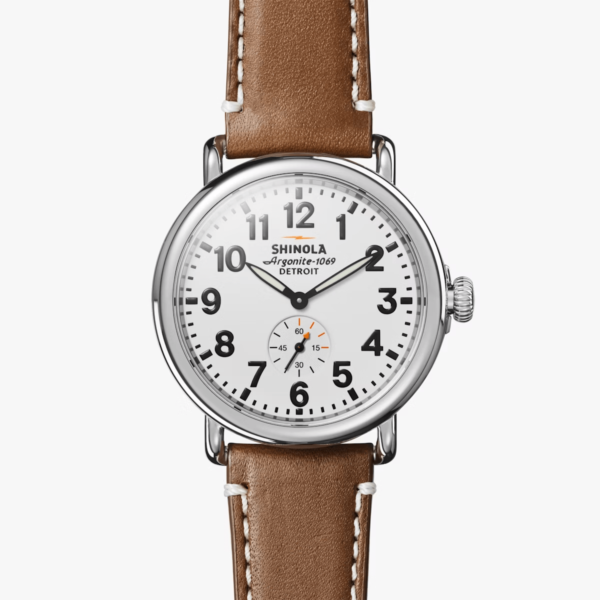 a watch with a leather strap