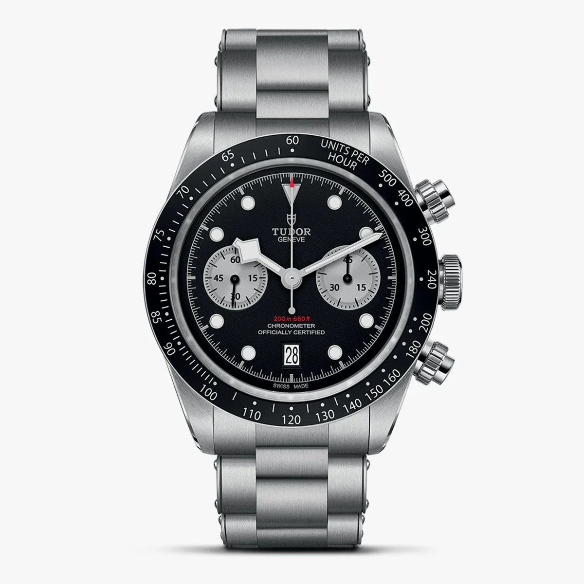 a black watch with white hands