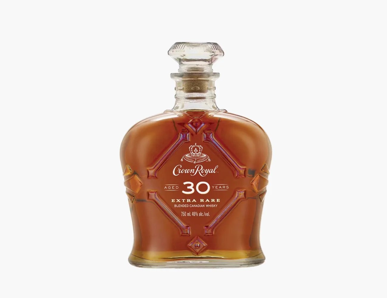 Crown Royal aged whiskey bottle