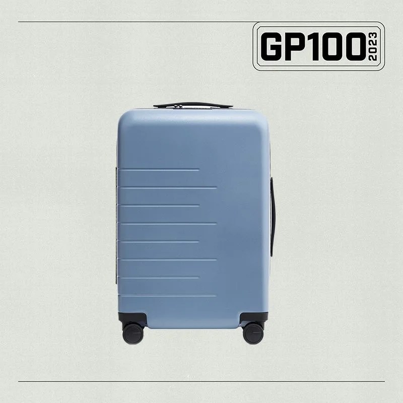 a blue suitcase