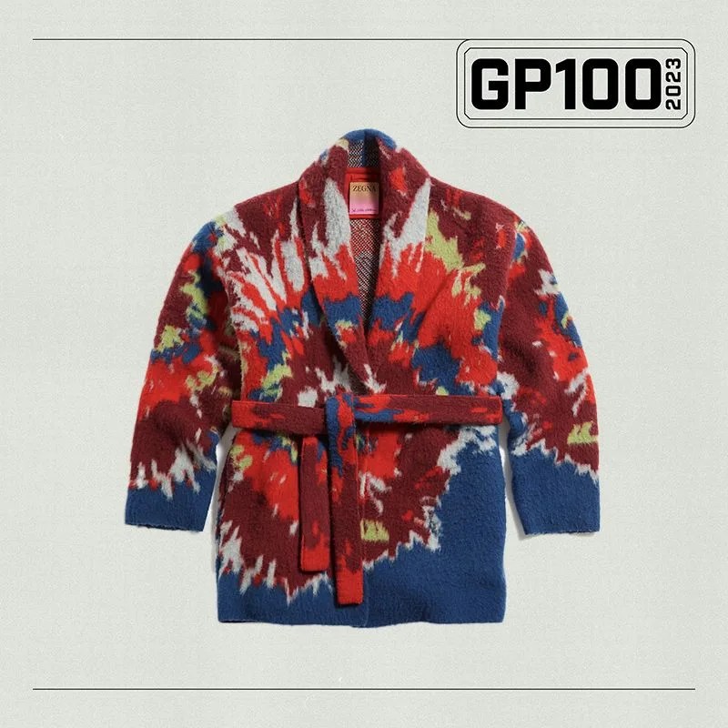 a blue and red robe