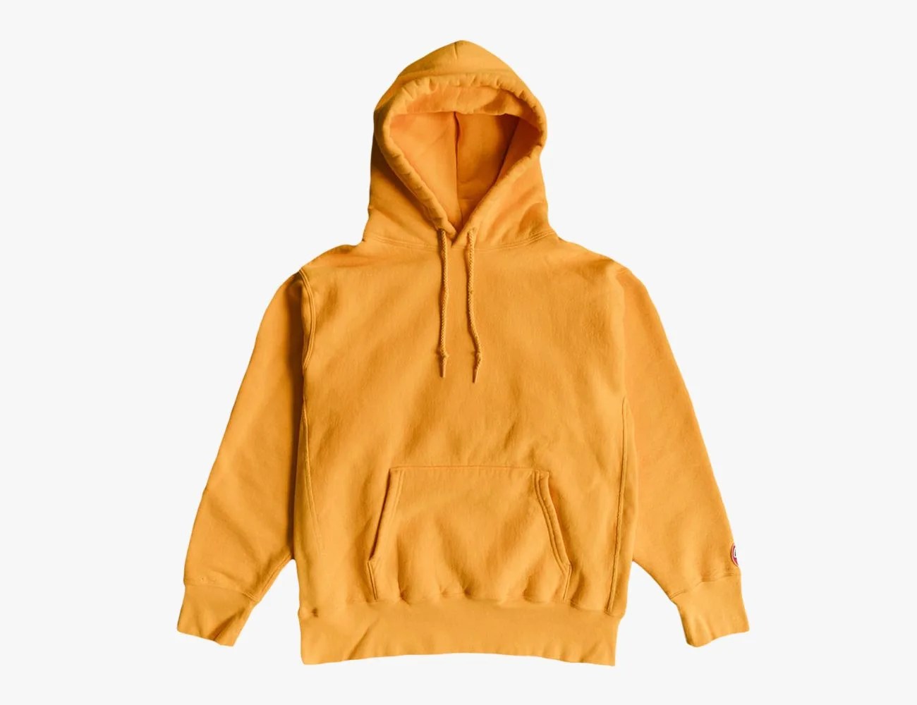 a yellow hoodie