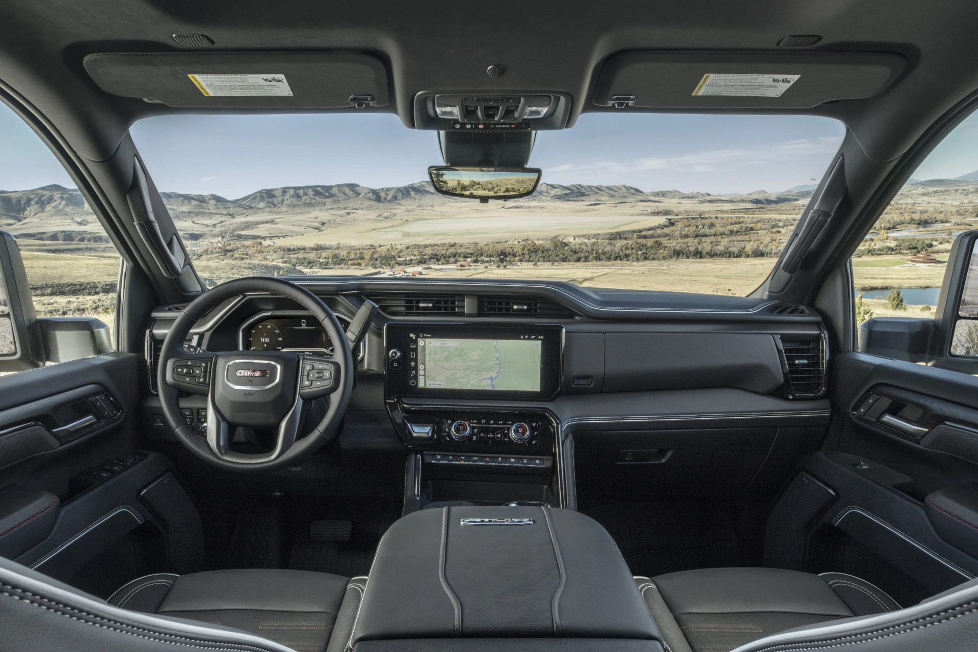 obsidian rush interior of the 2024 gmc sierra 2500 at4x aev edition