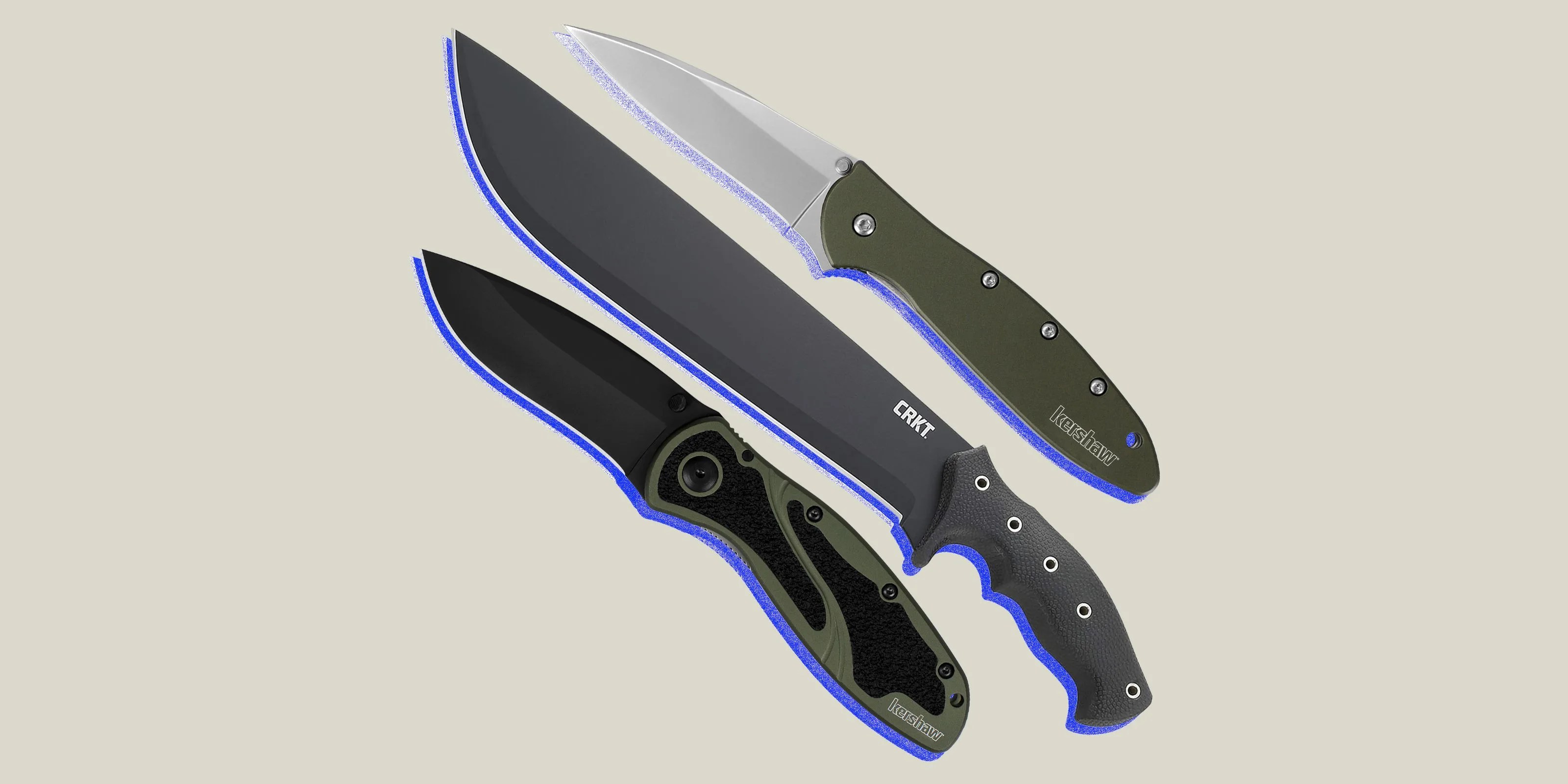 collage of 3 knives
