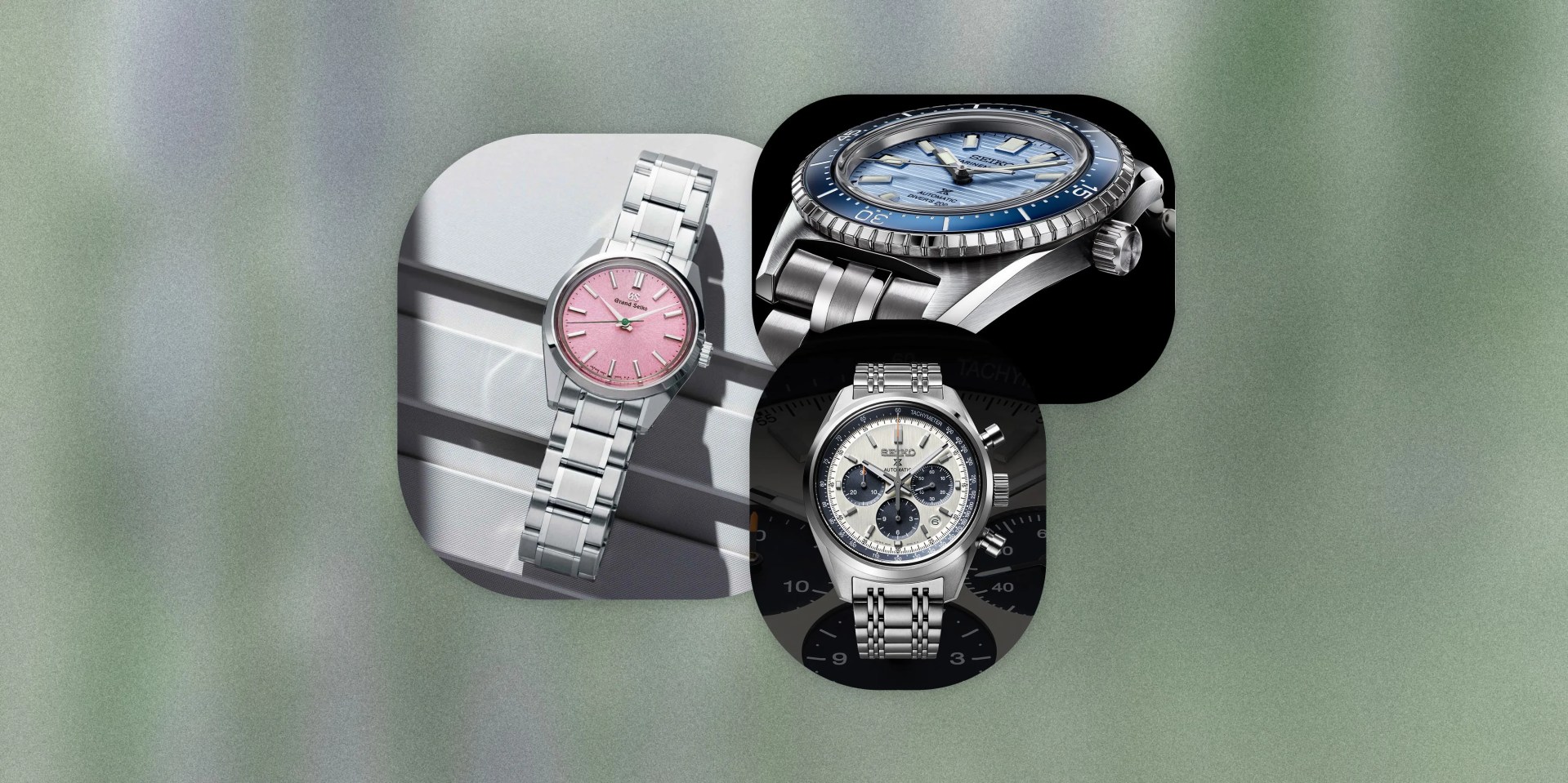 collage of three watches