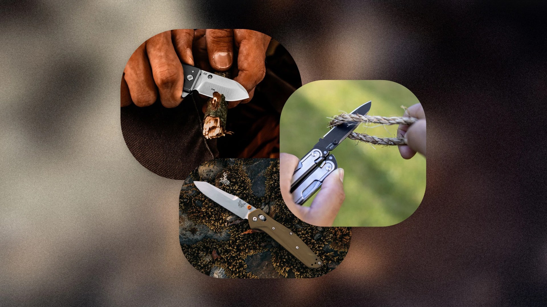 collage of knives