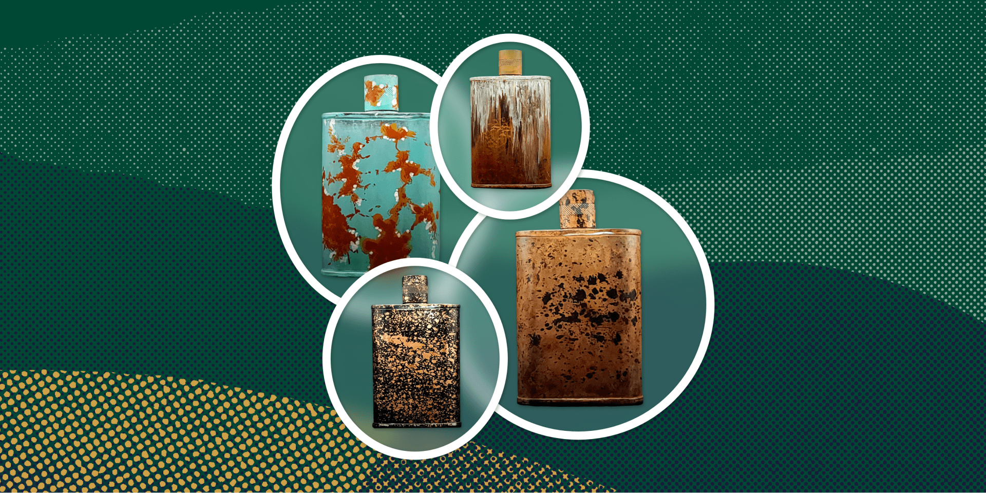 collage of 4 flasks