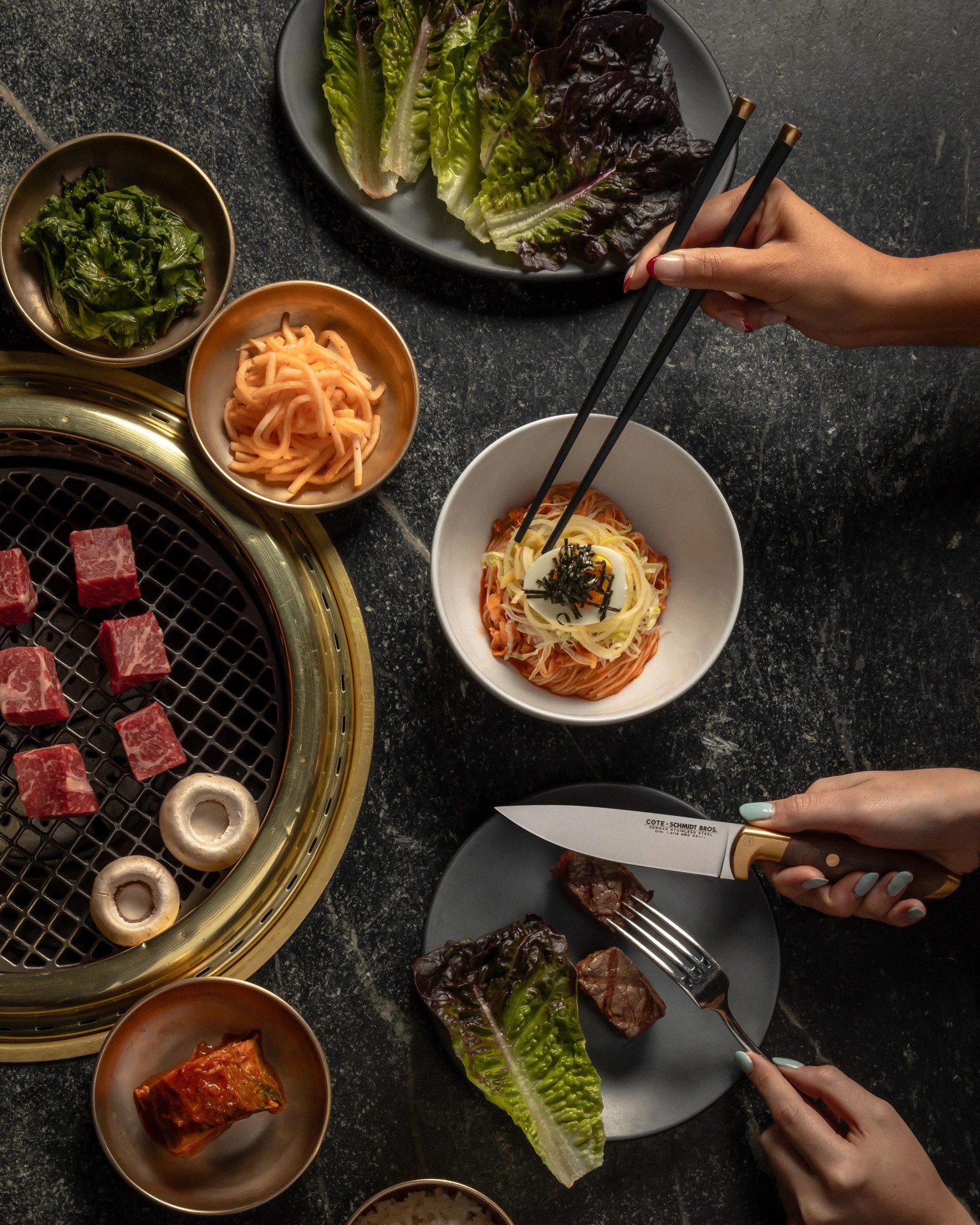 the harmony set schmidt bros x cote korean steakhouse knives