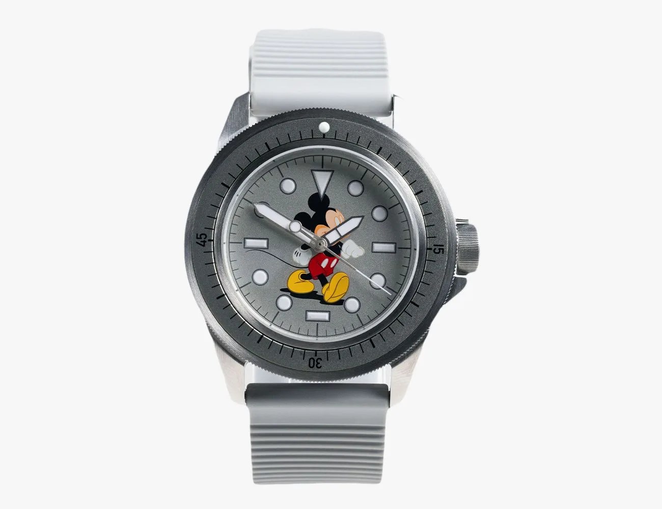 a watch with a silver band