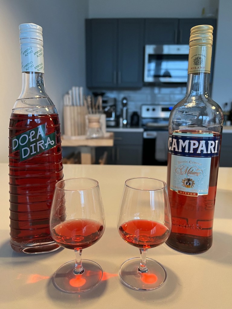 bottles of red aperitifs