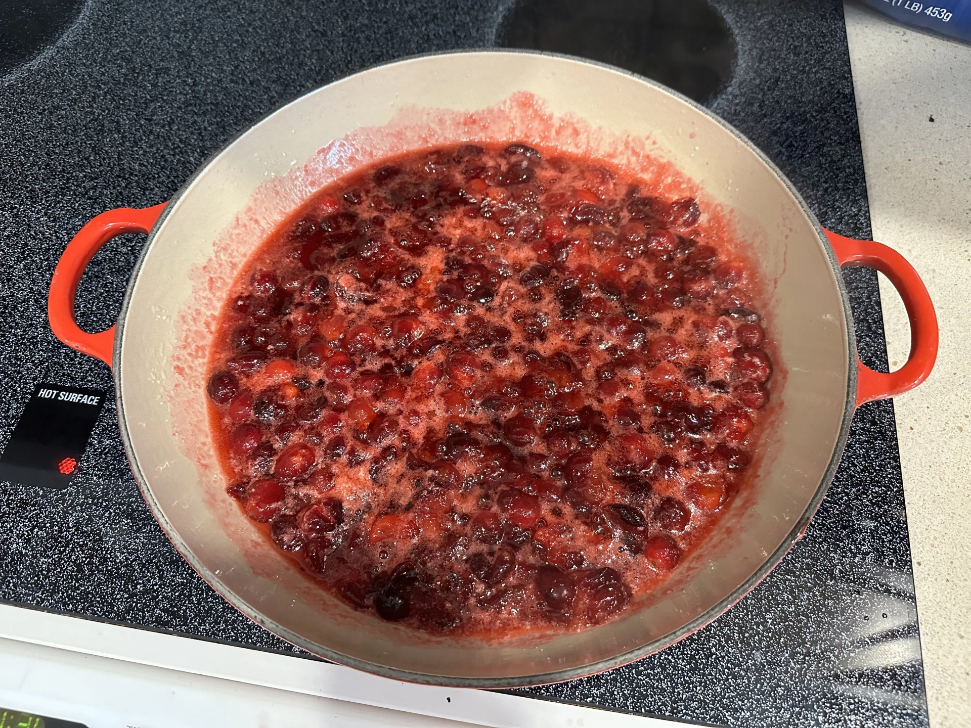 cranberry sauce in a pot