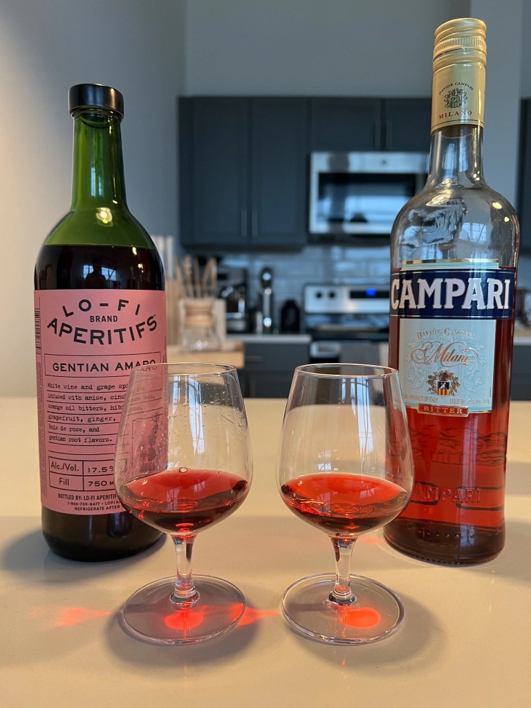 bottles of red aperitifs