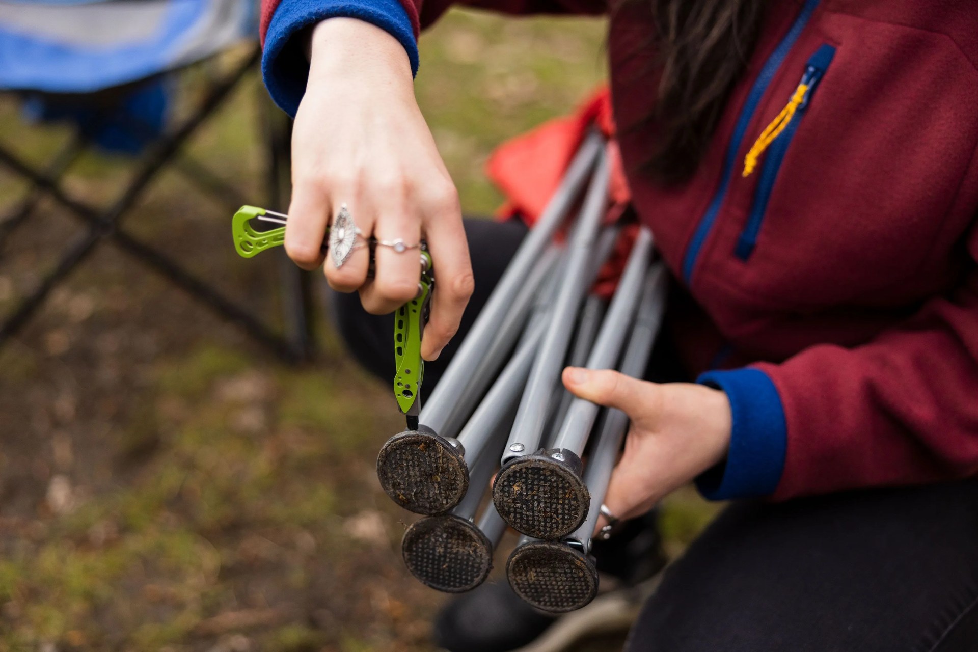 a person using leatherman multitool