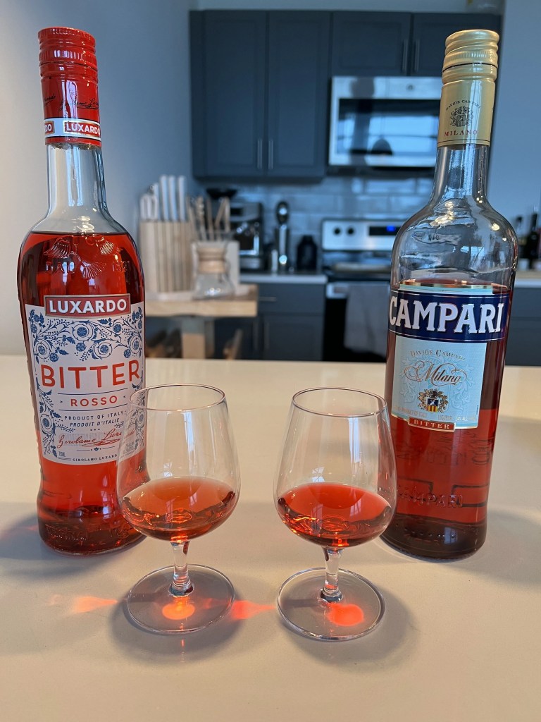 bottles of red aperitifs
