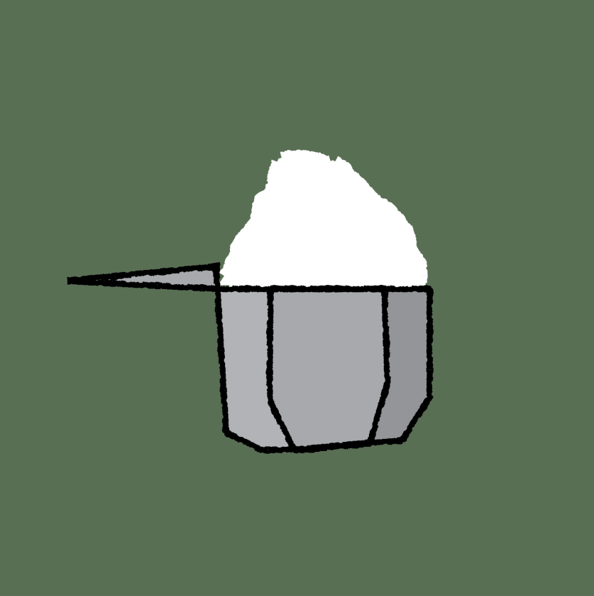 an illustrated scoop of creatine