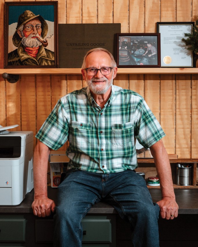 a man sitting on a counter