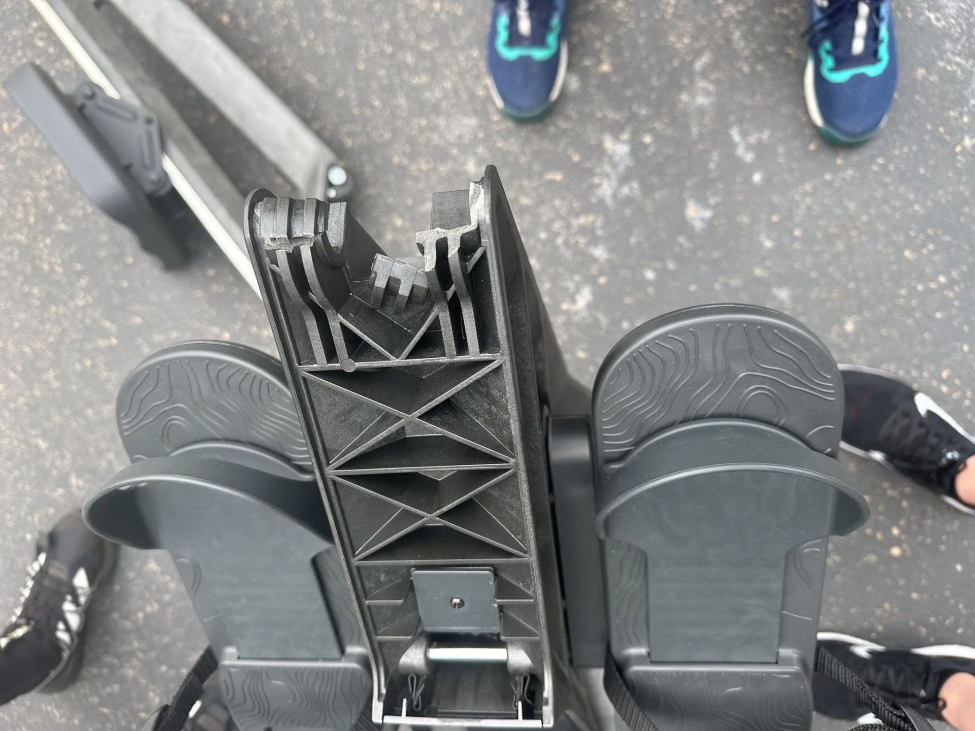 close up of a broken rowing machine