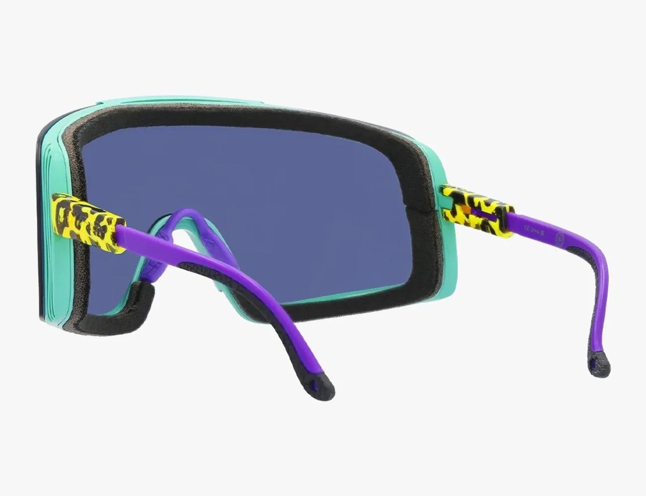 a blue and purple pair of goggles