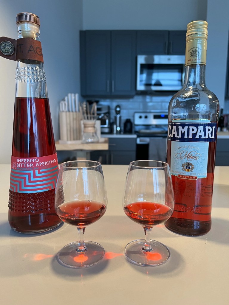 bottles of red aperitifs