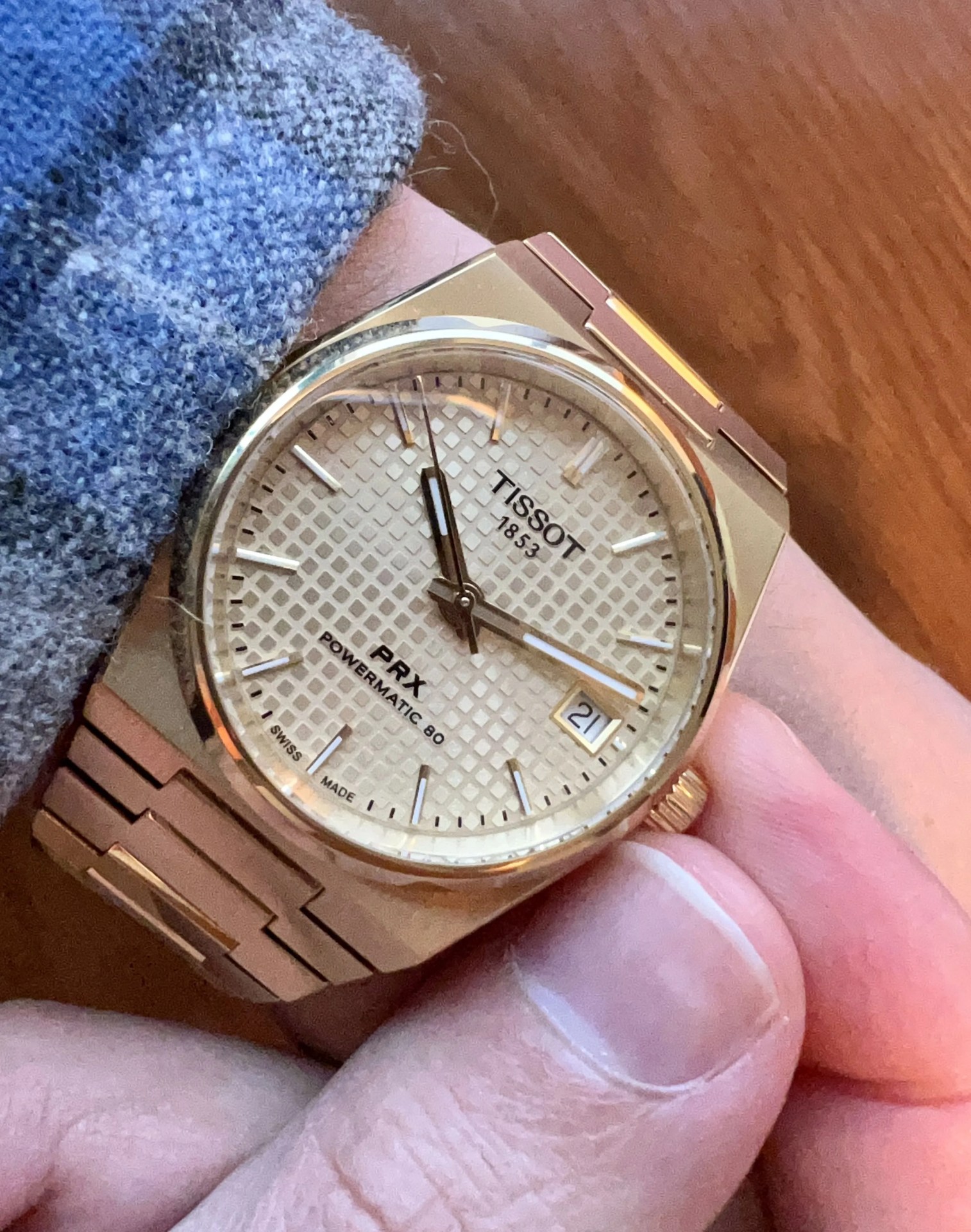 a tissot watch being adjusted