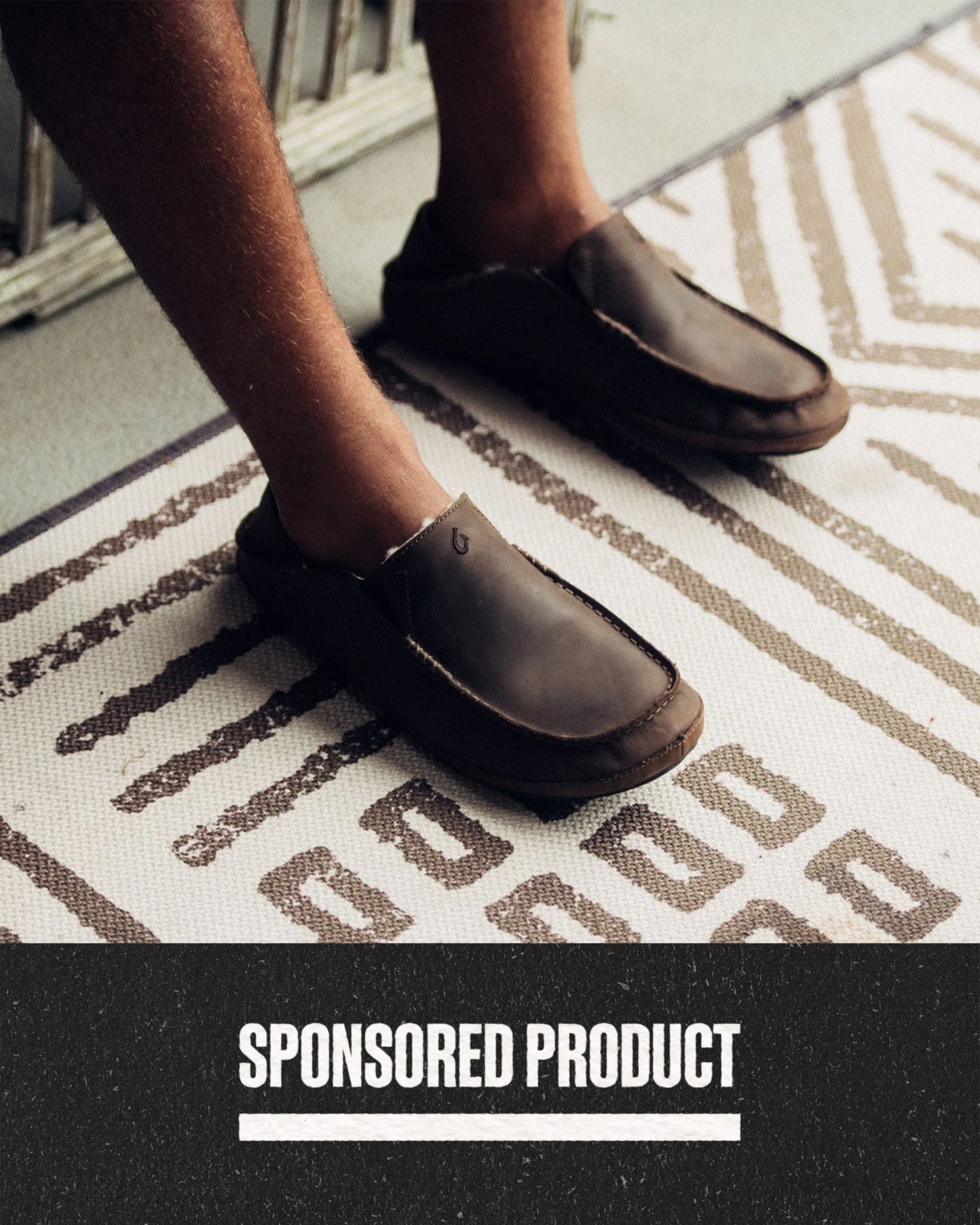 sponsored product a person wearing olukai moloa shoesa person's legs and shoes
