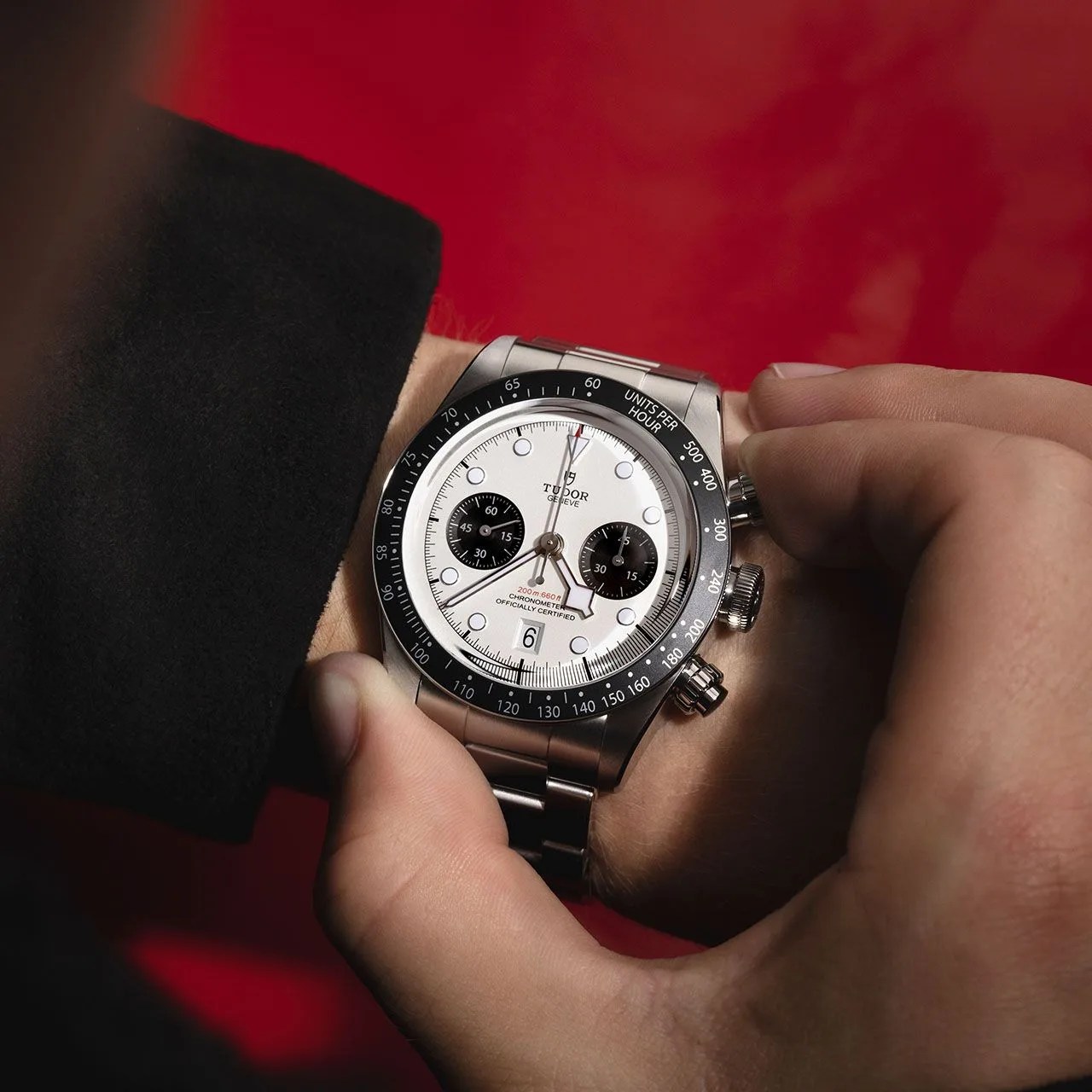 a person holding a watch
