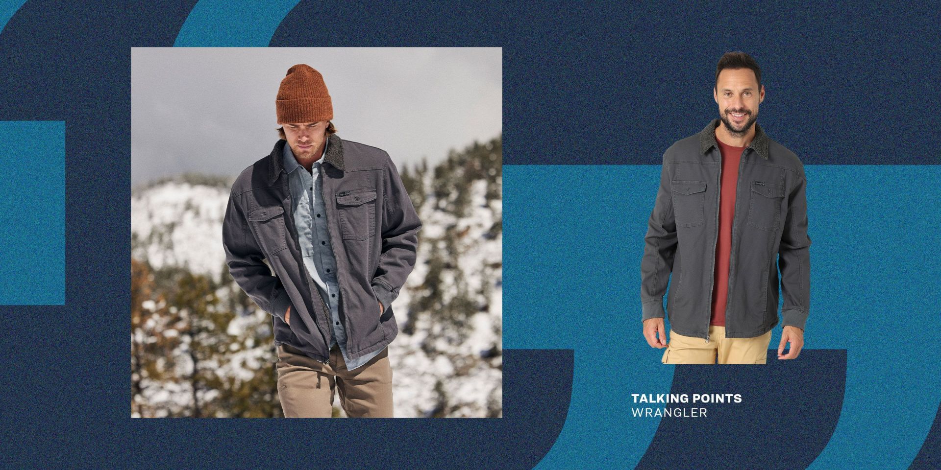 talking points man wearing wrangler jacket