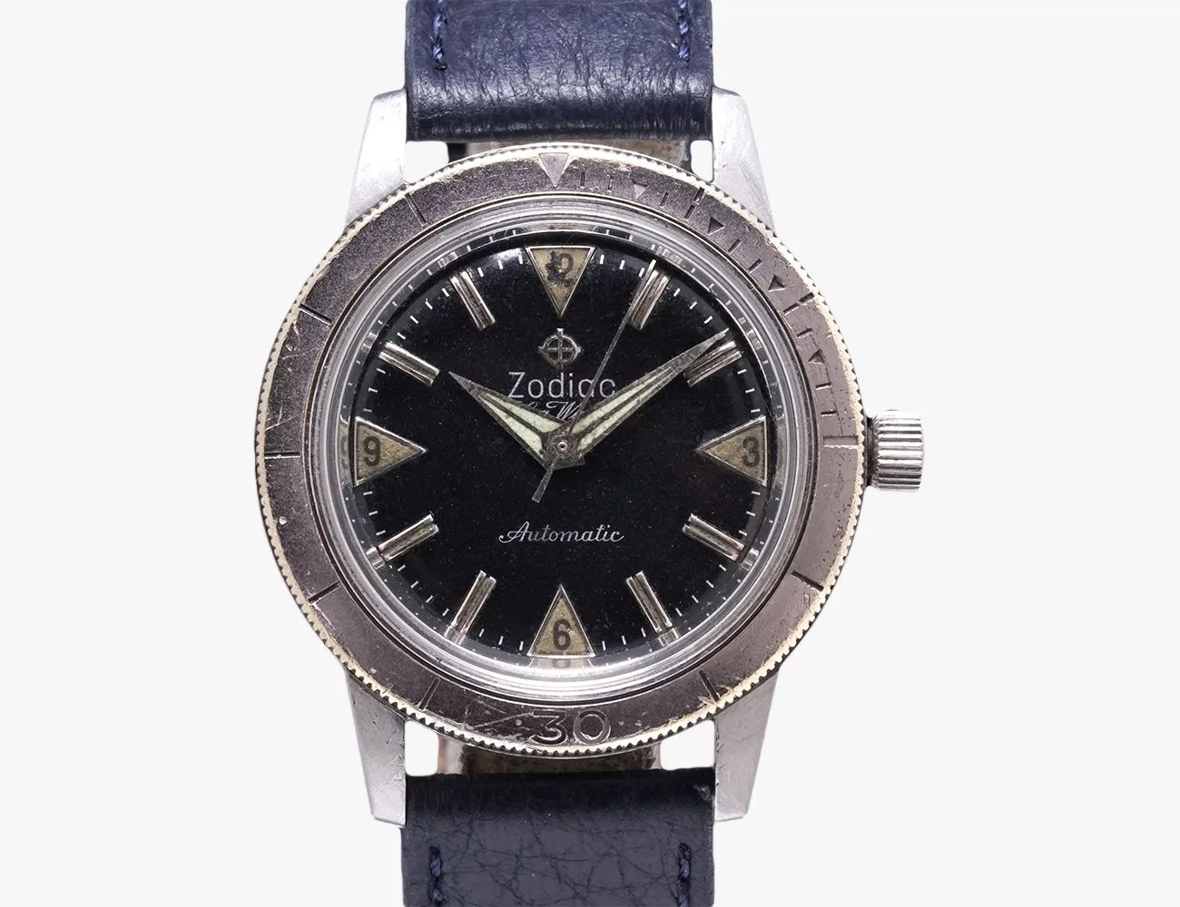 a watch with a black face