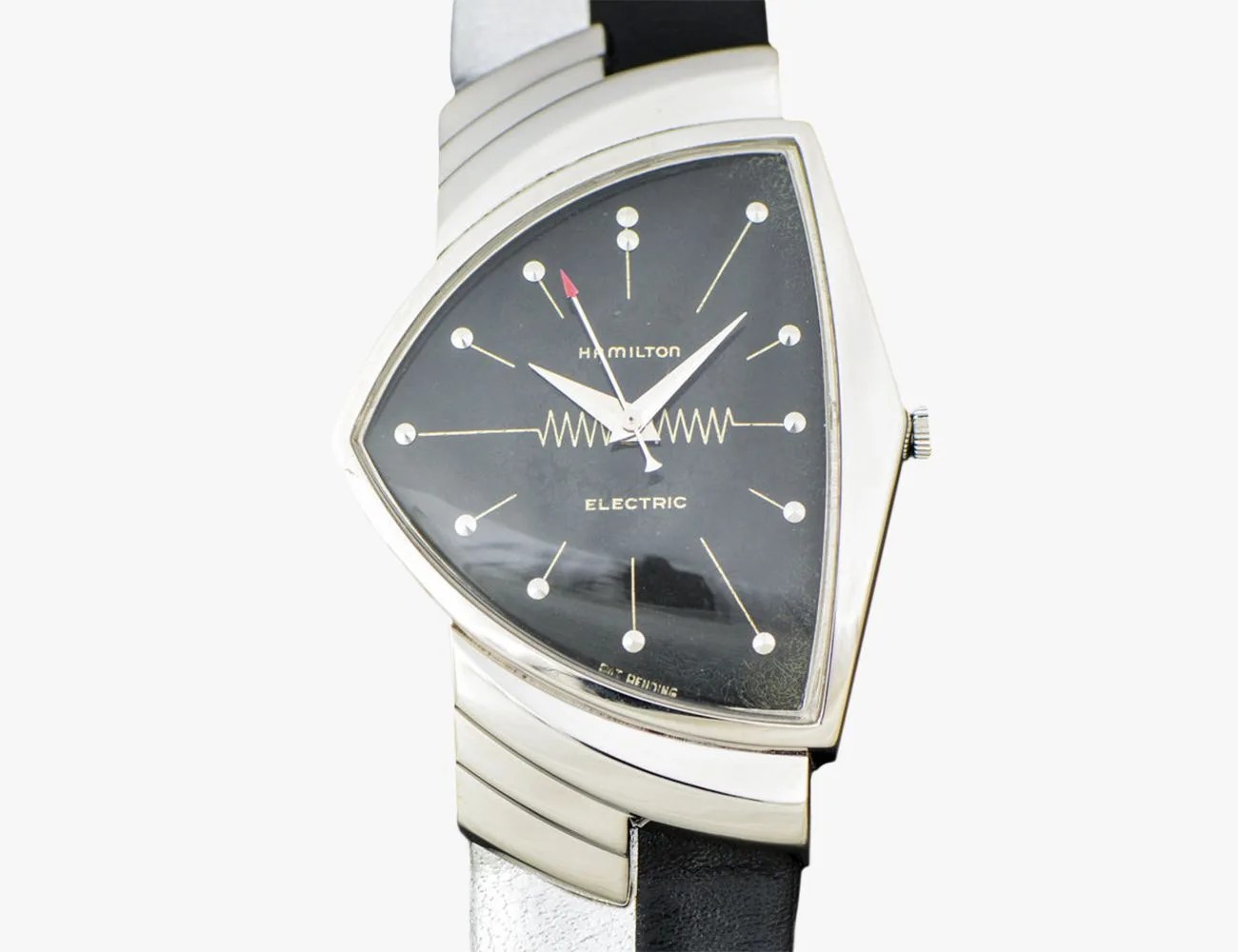 a black watch with white hands