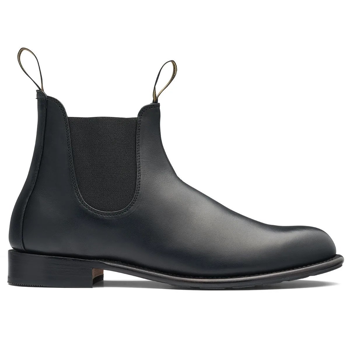 a black boot with a strap