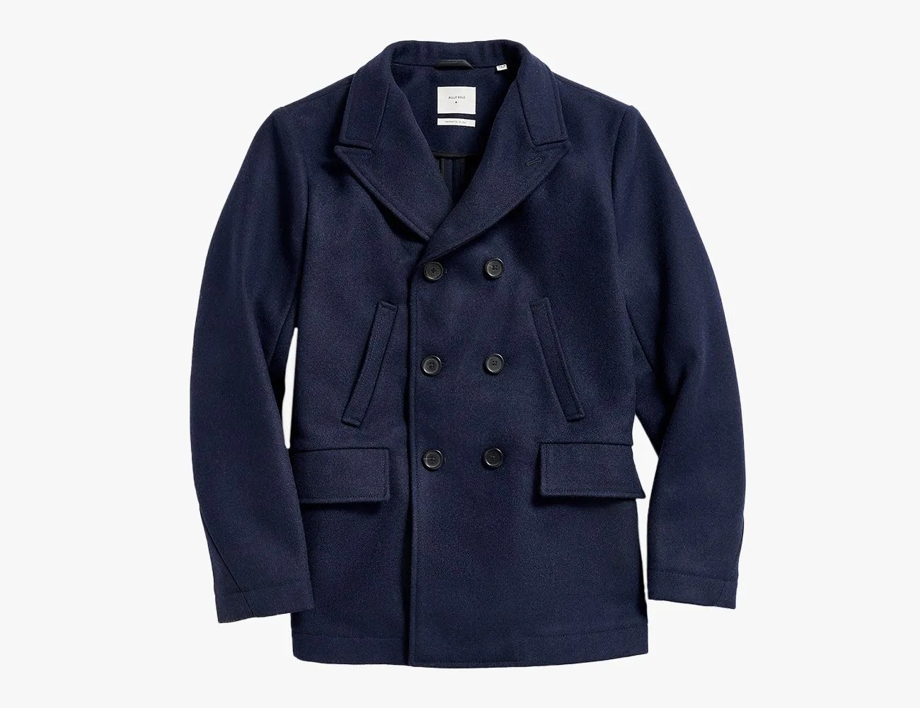 a blue button up jacket