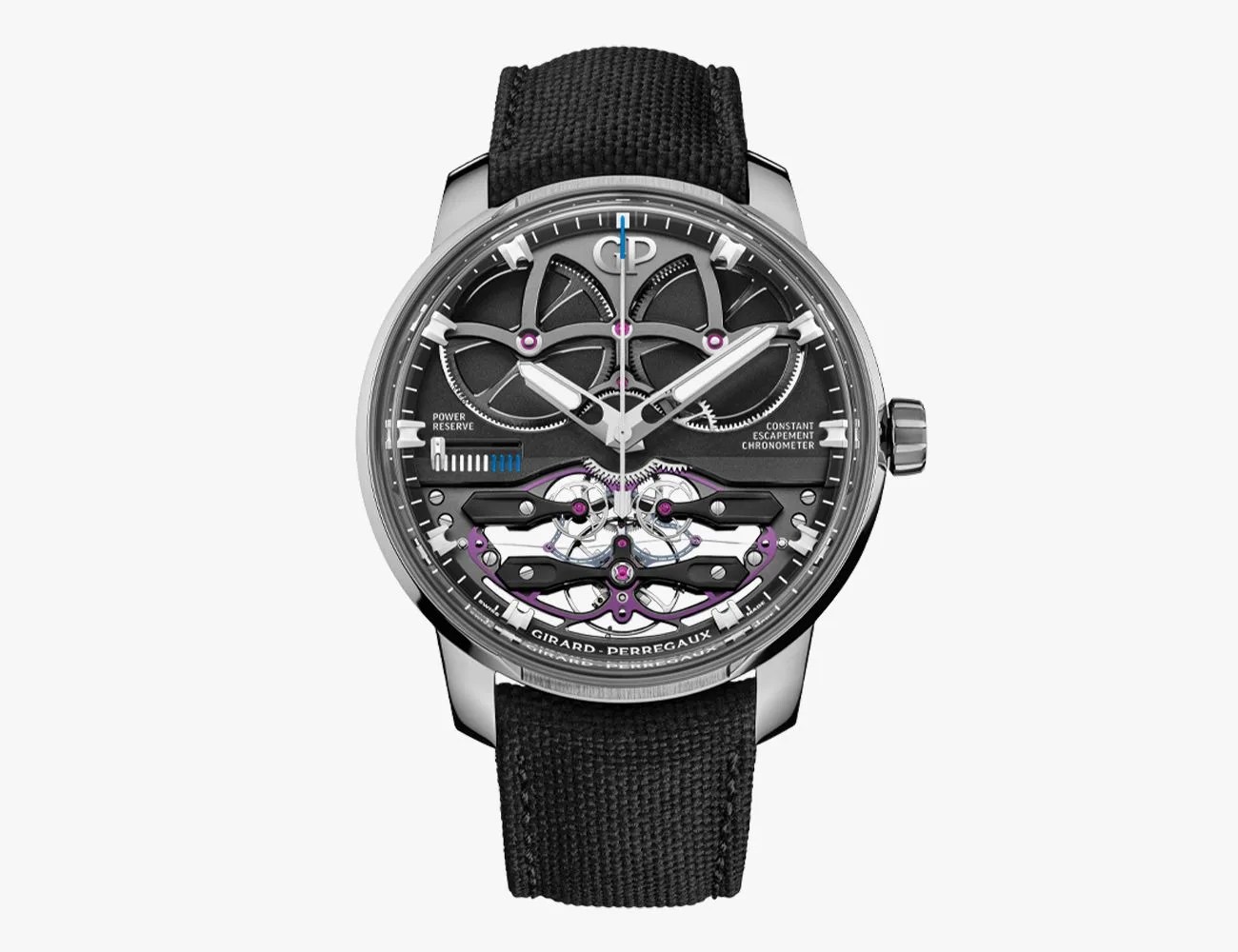 a watch with a black band