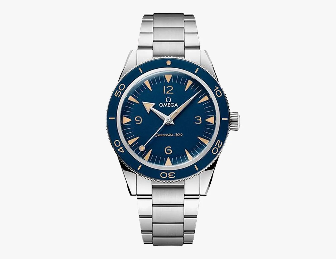 a blue and silver wrist watch