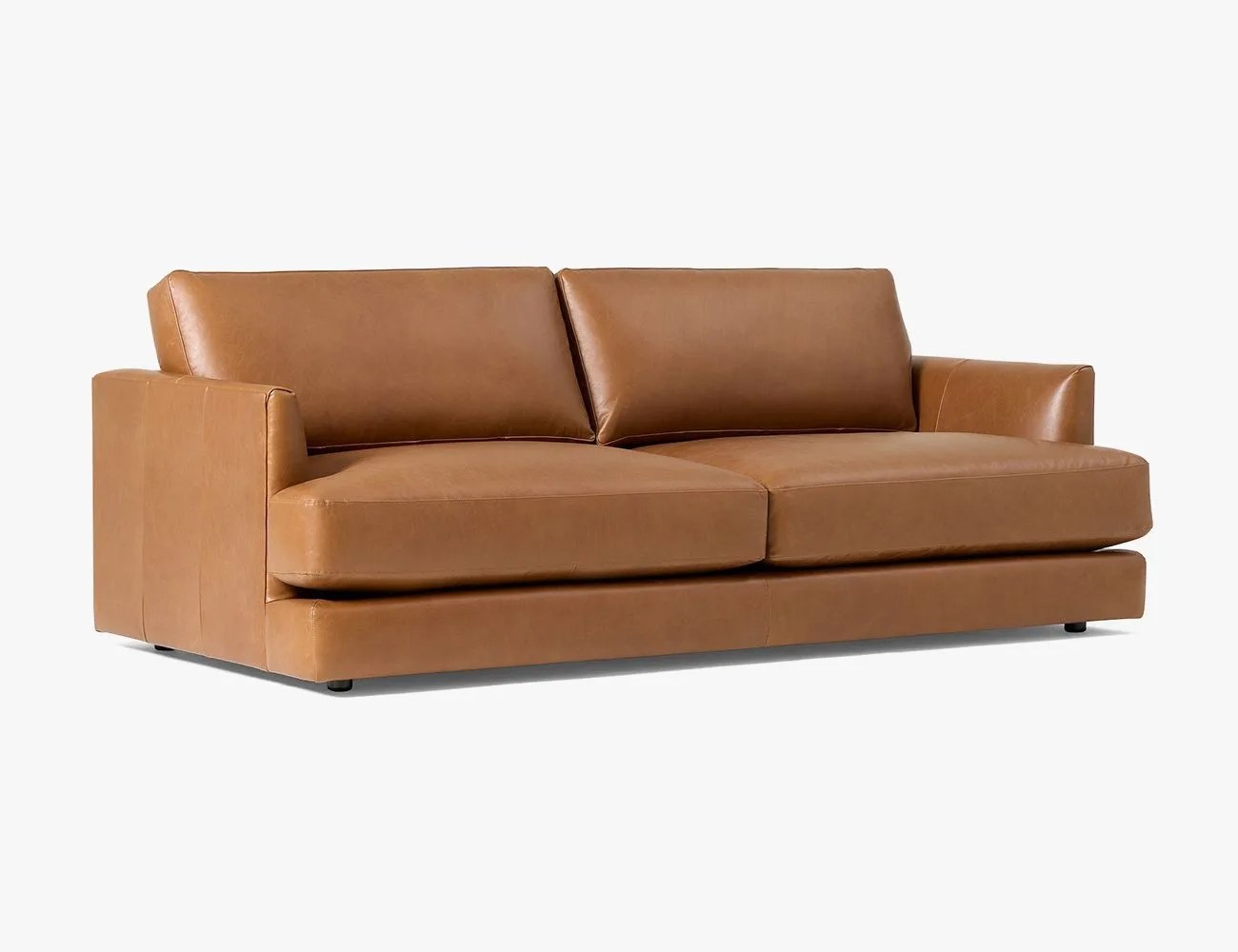a brown leather couch