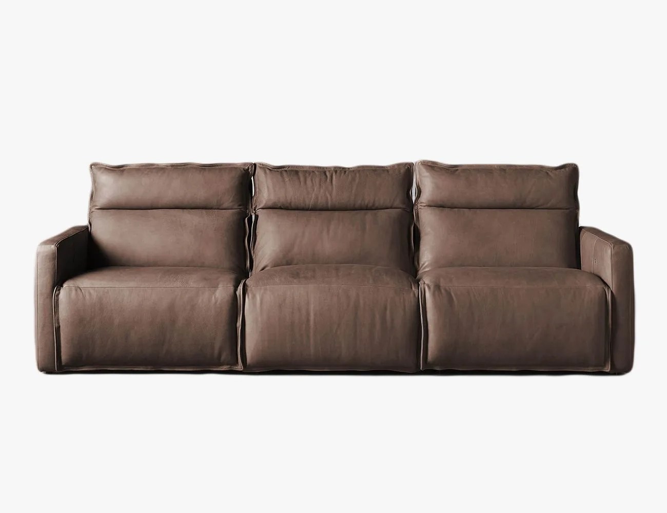 a brown leather couch