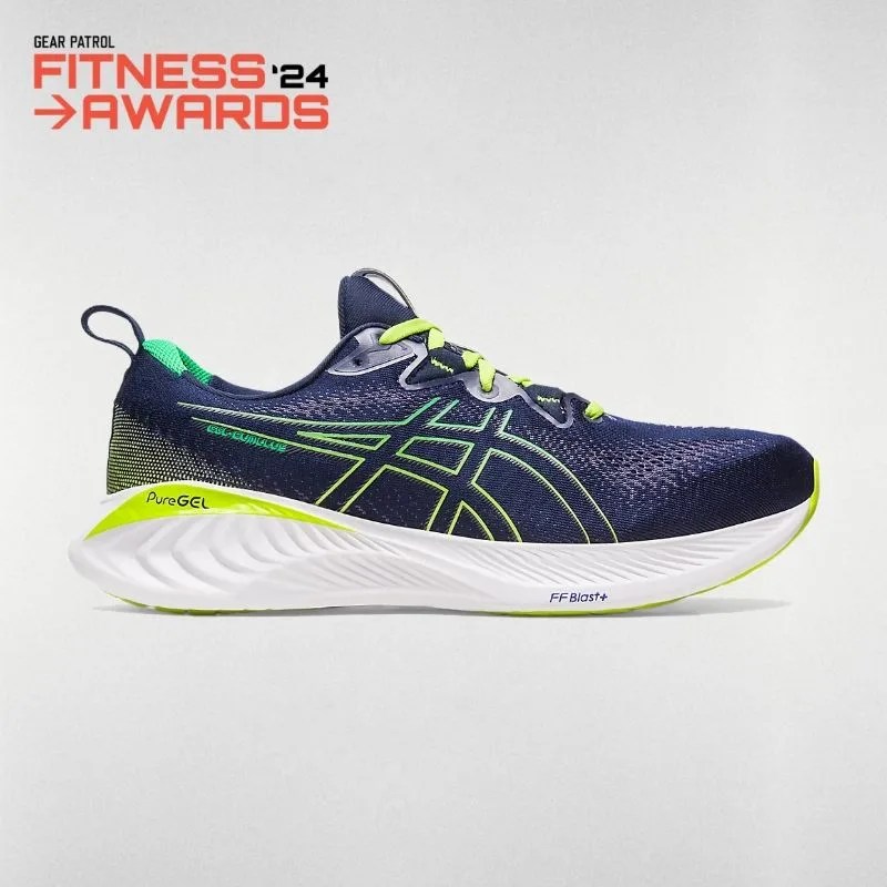 a pair of blue and green sneakers