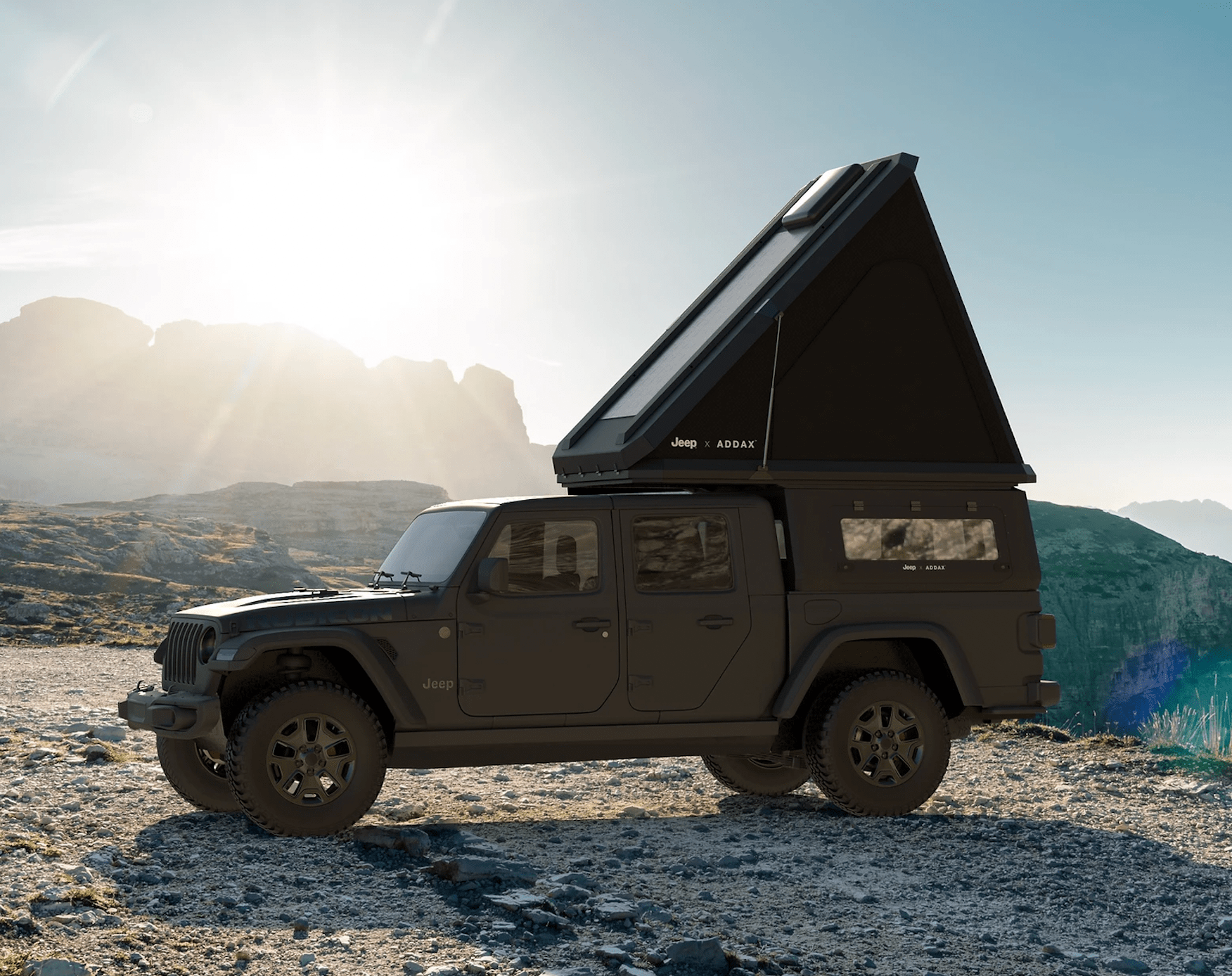 a truck with a roof