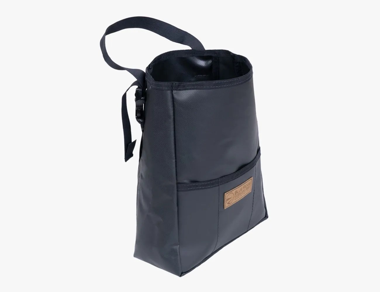 a black headrest trashcan
