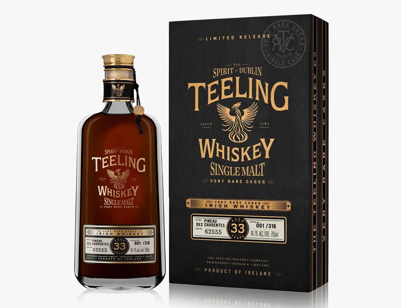 a bottle and box of whiskey