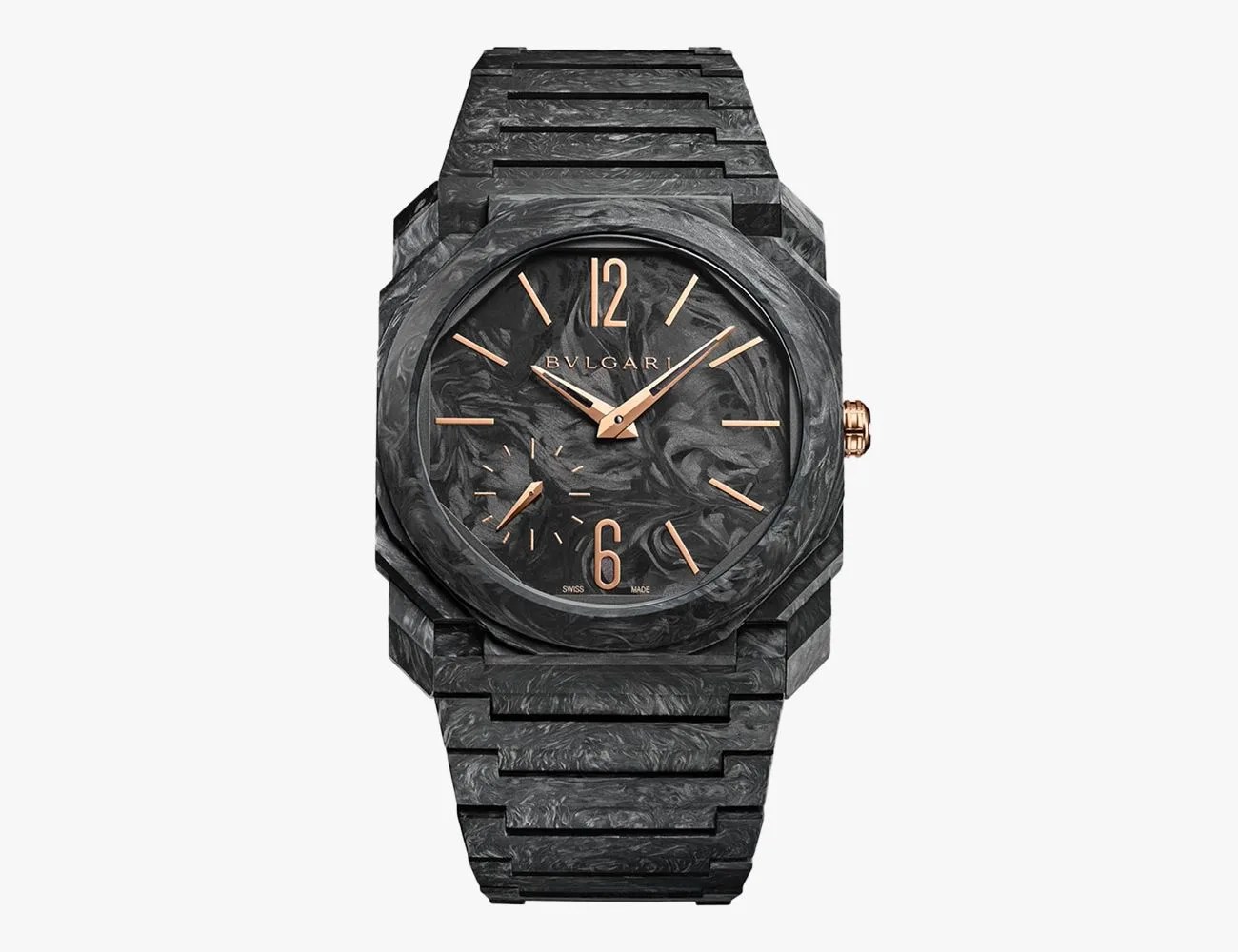 a black watch with gold hands