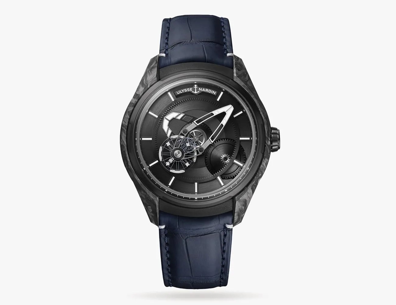 a watch with a black face