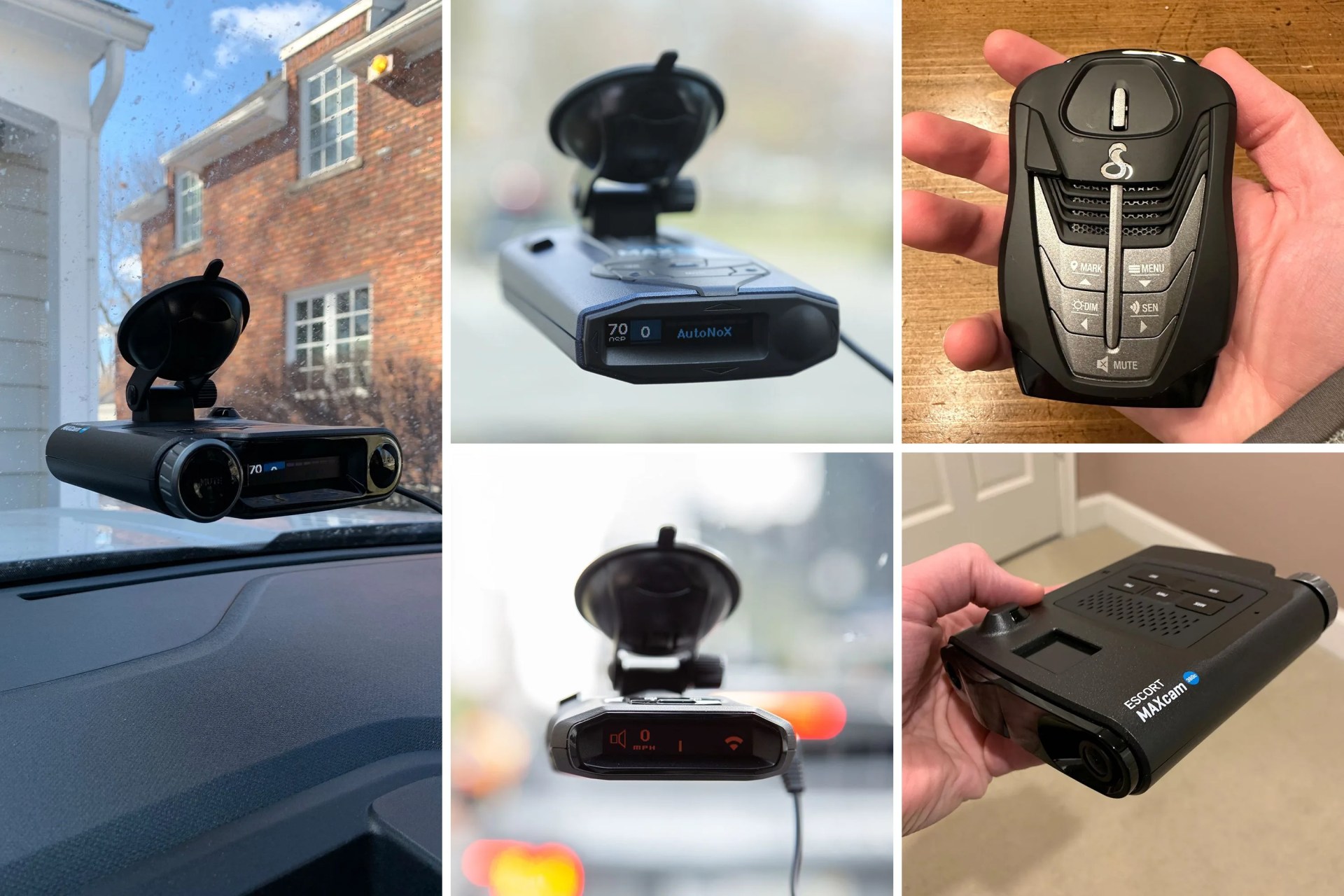 a collage of a radar detectors