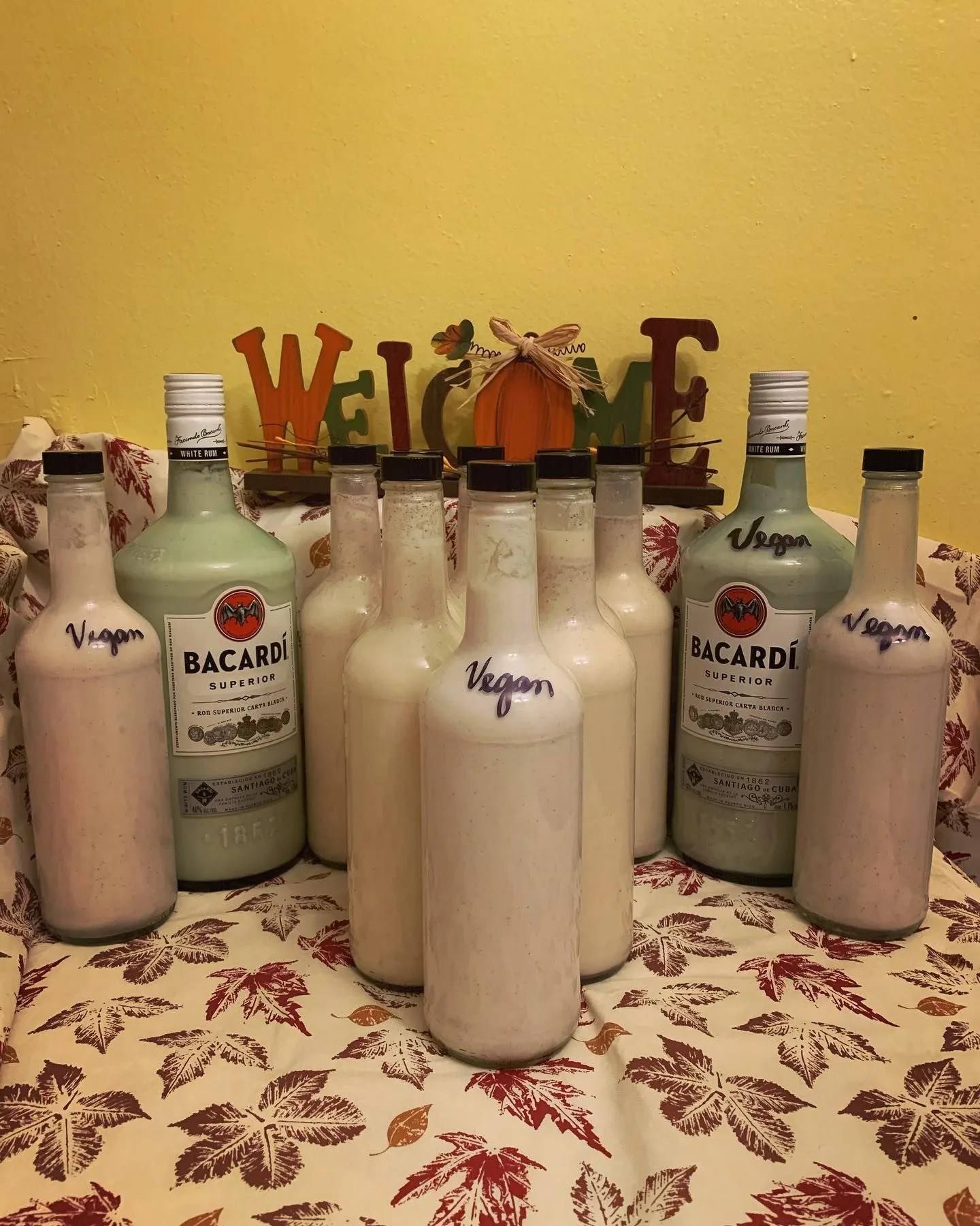 a group of glass bottles