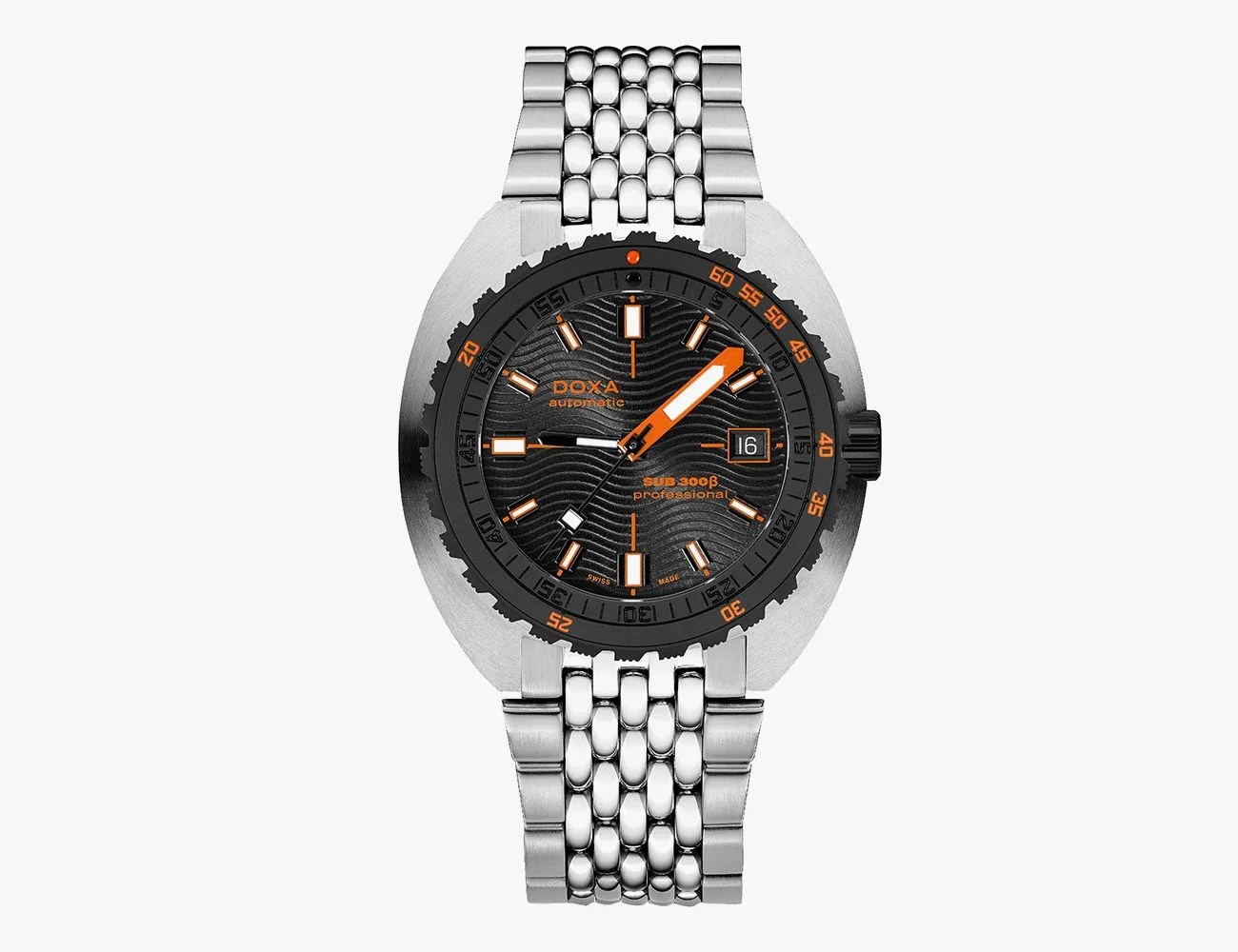 a black and silver wrist watch