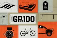 illustrations of a shoe, record player, alcohol bottle, bench, shirt, watch, bike, and truck with a headline that says gear patrol gp 100 23