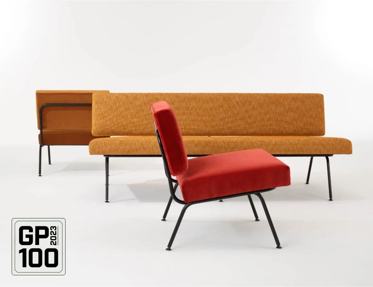 a chair and benches