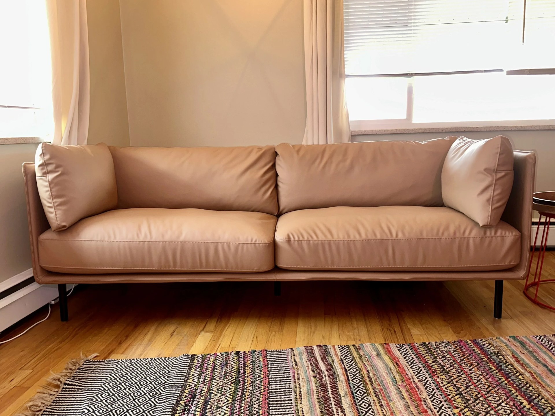 faux leather sofa