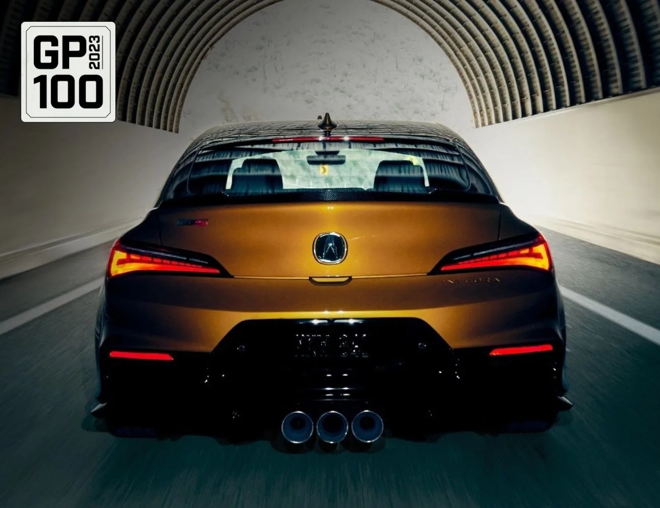 a car driving through a tunnel