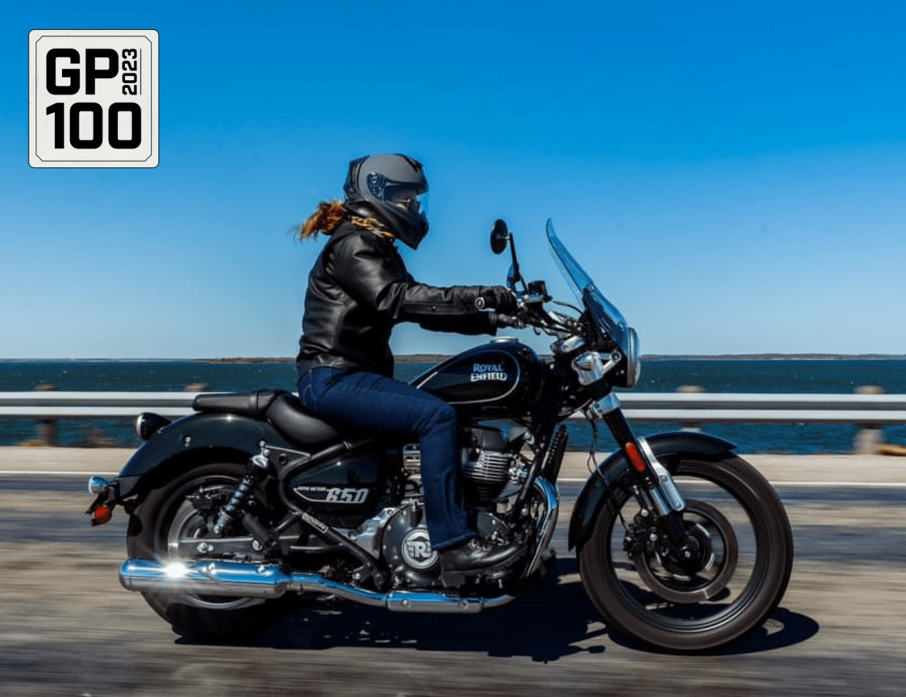 a woman on a motorcycle