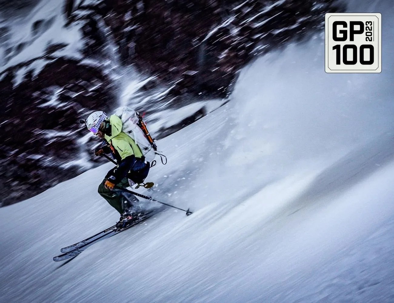 a skier going down a slope